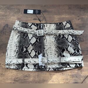 Fashion Nova Faux Leather Snakeskin Mini Skirt